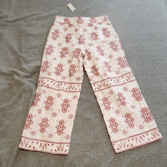 NWT Slane by Anthropologie (Ett:Twa) Cotton/linen White Wide‑Leg Pants Size 6 - Picture 5 of 9